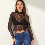 Top Dentelle Noir Transparent